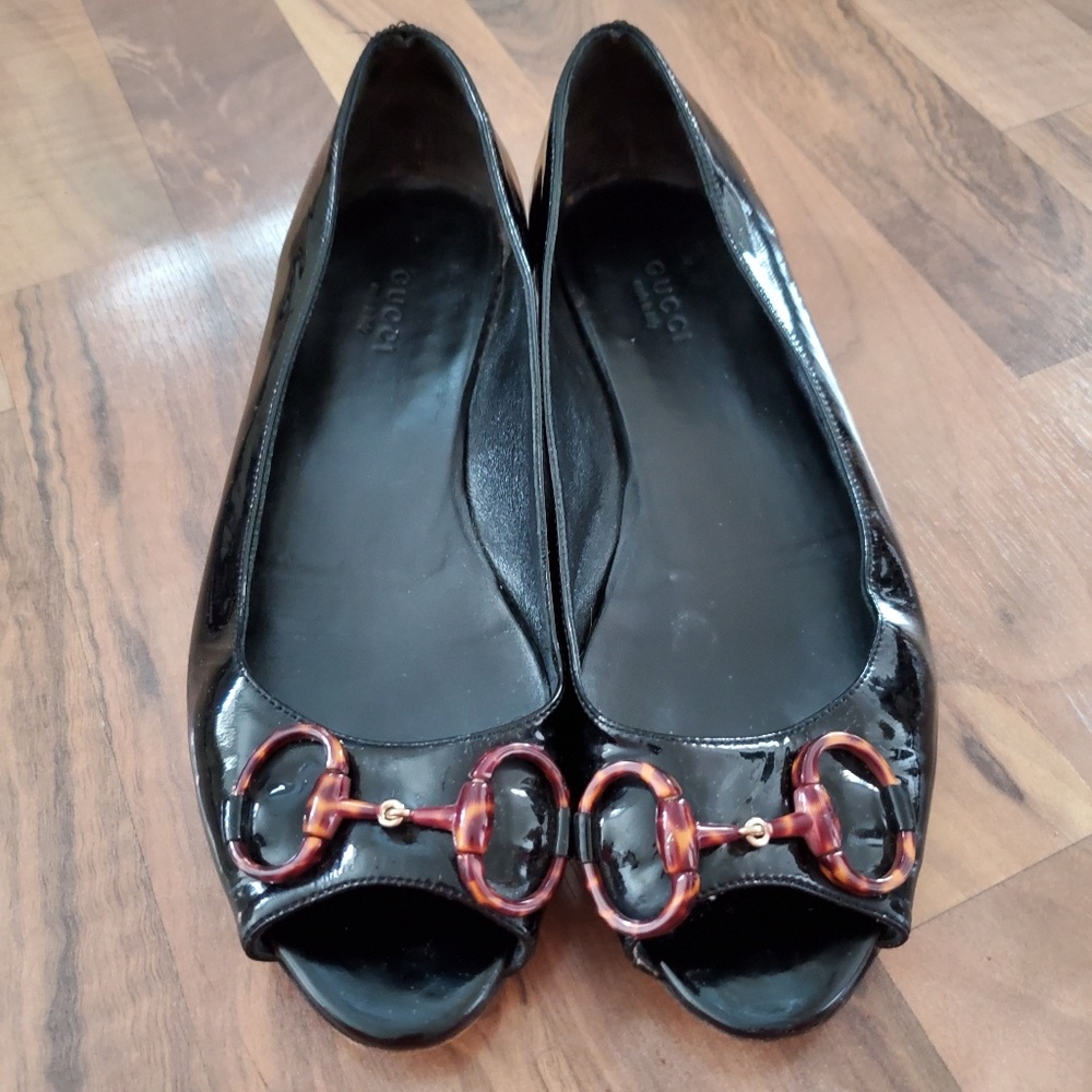Gucci Patent Flats 7.5 Horsebit